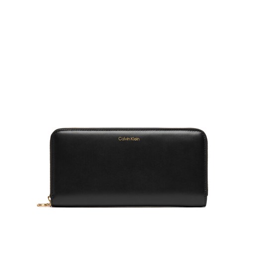 Calvin Klein Duży Portfel Damski Ck Large Zip Around LV04F1093G Czarny ze sklepu MODIVO w kategorii Portfele damskie - zdjęcie 185469624