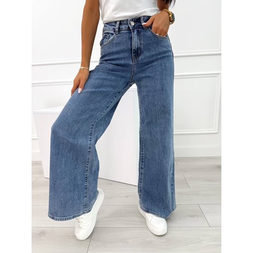 Jeansowe Spodnie Wide Leg ze sklepu ModnaKiecka.pl w kategorii Jeansy damskie - zdjęcie 185469960