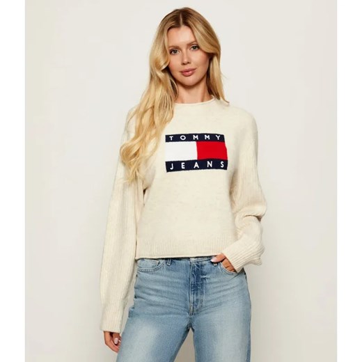 Tommy Jeans Sweter | Loose fit | z dodatkiem wełny ze sklepu Gomez Fashion Store w kategorii Swetry damskie - zdjęcie 185470674