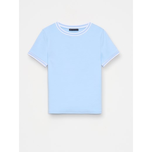 Mohito - Błękitny t-shirt z bawełną - błękitny Mohito M Mohito