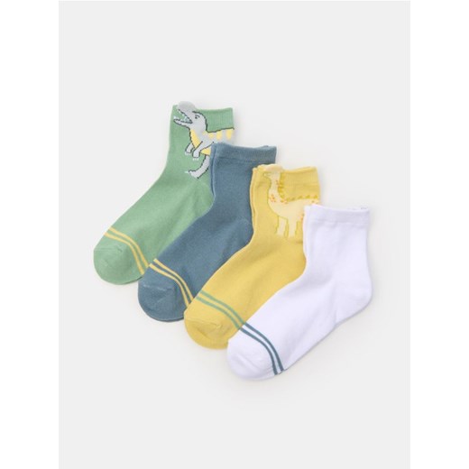Sinsay - Skarpetki z motywem dinozaurów 4 pack - wielobarwny ze sklepu Sinsay w kategorii Skarpetki dziecięce - zdjęcie 185479093