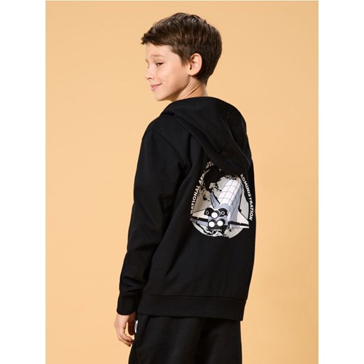 Sinsay - Bluza z nadrukiem na plecach NASA - czarny ze sklepu Sinsay w kategorii Bluzy chłopięce - zdjęcie 185479304