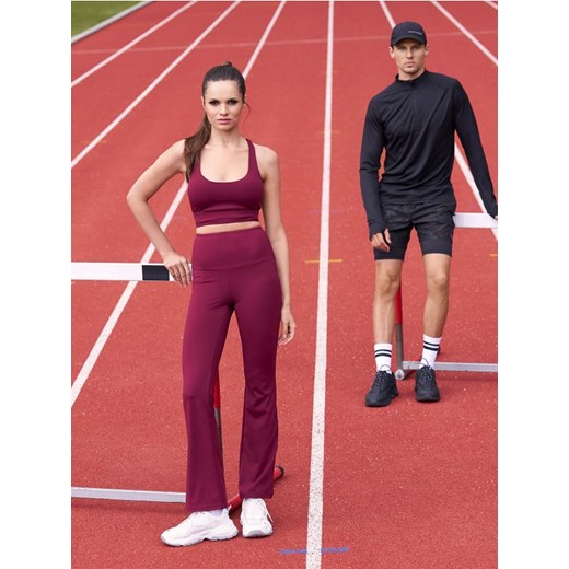 Sinsay - Spodnie flare Gym Hard - czerwony ze sklepu Sinsay w kategorii Spodnie damskie - zdjęcie 185479311