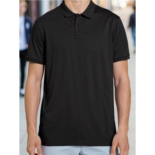 Sinsay - Bawełniana koszulka polo - czarny ze sklepu Sinsay w kategorii T-shirty męskie - zdjęcie 185479392