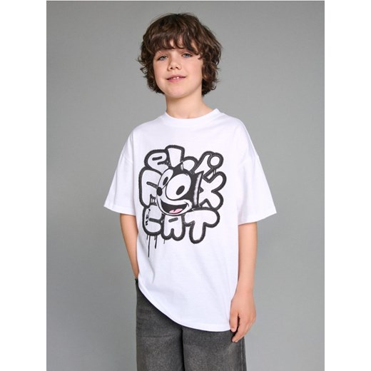 Sinsay - Koszulka z nadrukiem FELIX THE CAT - biały ze sklepu Sinsay w kategorii T-shirty chłopięce - zdjęcie 185479452