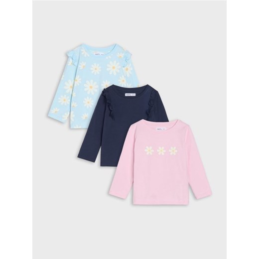 Sinsay - Koszulki z długimi rękawami 3 pack - fioletowy ze sklepu Sinsay w kategorii Bluzki dziewczęce - zdjęcie 185479604