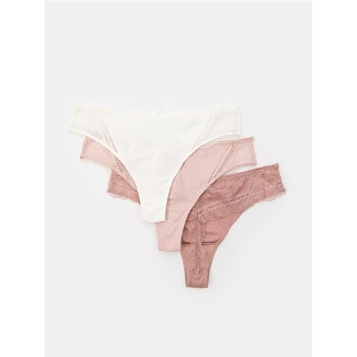 Sinsay - Stringi typu tanga 3 pack - wielobarwny ze sklepu Sinsay w kategorii Majtki damskie - zdjęcie 185479772