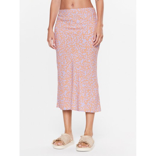 Roxy Spódnica midi ERJWK03140 Różowy Regular Fit ze sklepu MODIVO w kategorii Spódnice - zdjęcie 185480444