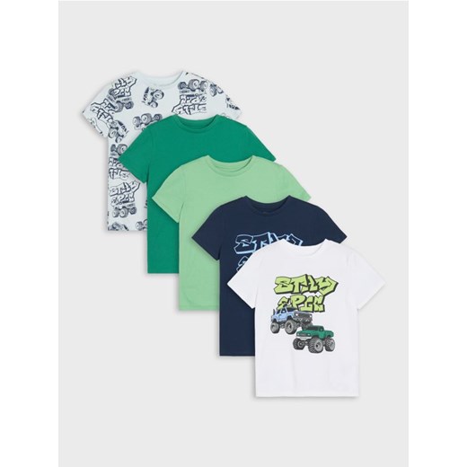 Sinsay - Koszulki 5 pack - biały ze sklepu Sinsay w kategorii T-shirty chłopięce - zdjęcie 185482534