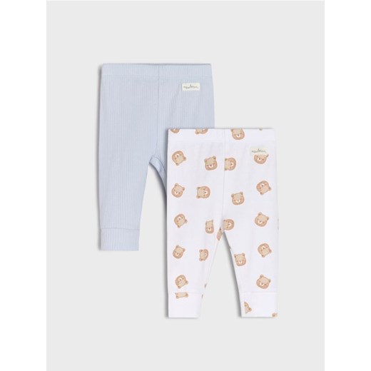 Sinsay - Bawełniane legginsy 2 pack - błękitny ze sklepu Sinsay w kategorii Odzież dla niemowląt - zdjęcie 185482560