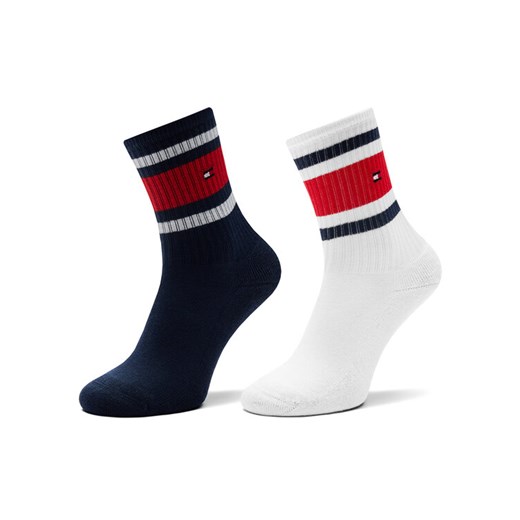 Zestaw 2 par wysokich skarpet dziecięcych Tommy Hilfiger 701229942 Granatowy ze sklepu eobuwie.pl w kategorii Skarpetki damskie - zdjęcie 185483761