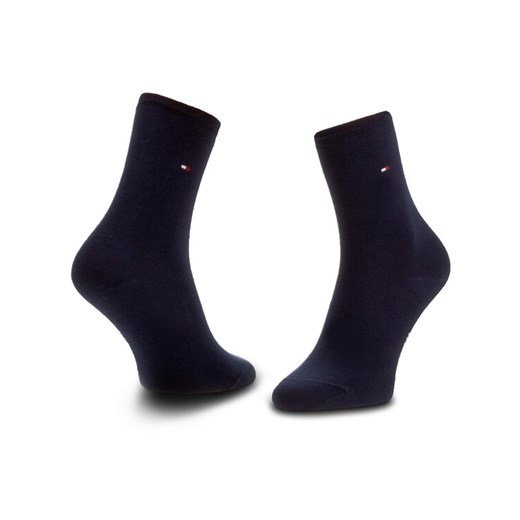 Zestaw 2 par wysokich skarpet damskich Tommy Hilfiger 371221 Granatowy ze sklepu eobuwie.pl w kategorii Skarpetki damskie - zdjęcie 185483762