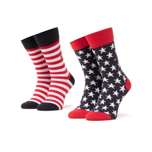 Tommy Hilfiger Zestaw 2 par wysokich skarpet unisex 100000816 Kolorowy ze sklepu MODIVO w kategorii Skarpetki damskie - zdjęcie 185484020