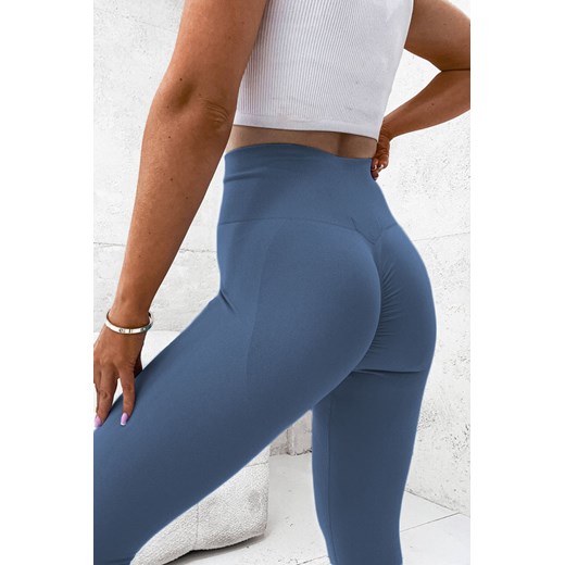 LEGGINSY MODELUJĄCE Z SZEROKIM PASEM- CIEMNONIEBIESKIE ze sklepu olika.com.pl w kategorii Spodnie damskie - zdjęcie 185484851