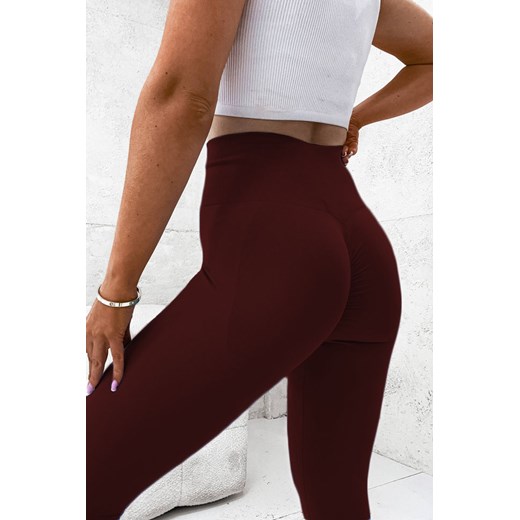 LEGGINSY MODELUJĄCE Z SZEROKIM PASEM- BORDOWE ze sklepu olika.com.pl w kategorii Spodnie damskie - zdjęcie 185484863