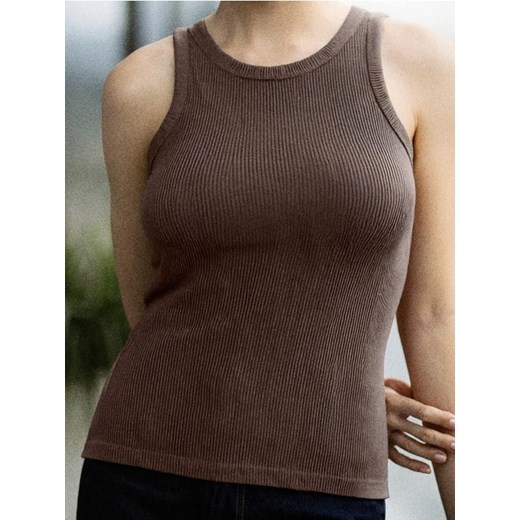 Sinsay - Tank top - brązowy ze sklepu Sinsay w kategorii Bluzki damskie - zdjęcie 185486511