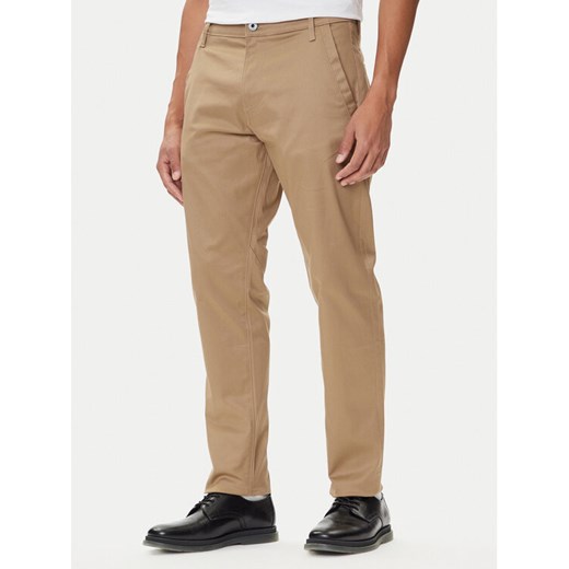 G-Star Raw Chinosy Morry D26400-C105 Beżowy Tapered Fit ze sklepu MODIVO w kategorii Spodnie męskie - zdjęcie 185486890