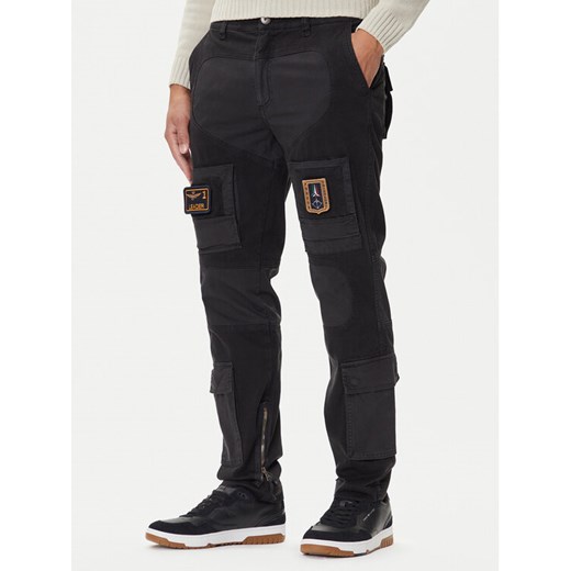 Aeronautica Militare Spodnie materiałowe 252PA1664UCT04241 Czarny Regular Fit ze sklepu MODIVO w kategorii Spodnie męskie - zdjęcie 185486900