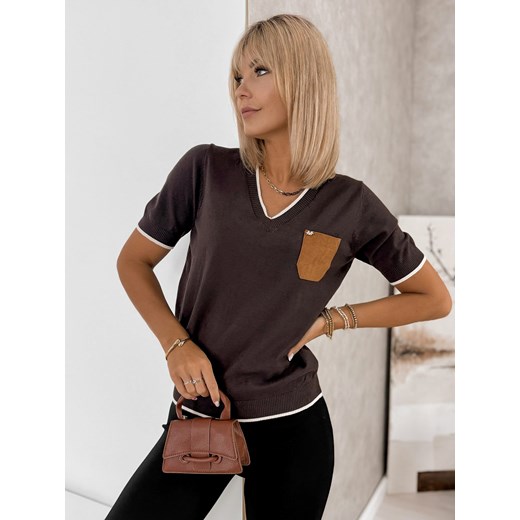 sweter quilla brązowy one size ze sklepu UBRA w kategorii Swetry damskie - zdjęcie 185488060