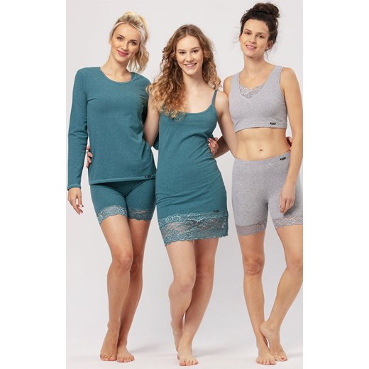 Jasnoszare szorty z koronką Hot Touch LXU 729 1, Kolor jasnoszary, Rozmiar S, Key ze sklepu Intymna w kategorii Majtki damskie - zdjęcie 185488262