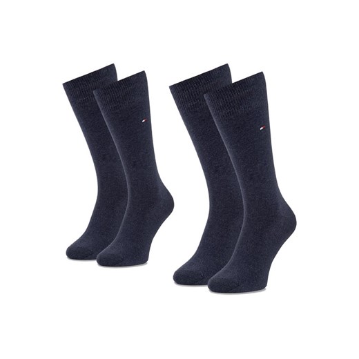 Zestaw 2 par wysokich skarpet męskich Tommy Hilfiger 371111 Granatowy ze sklepu eobuwie.pl w kategorii Skarpetki męskie - zdjęcie 185488780