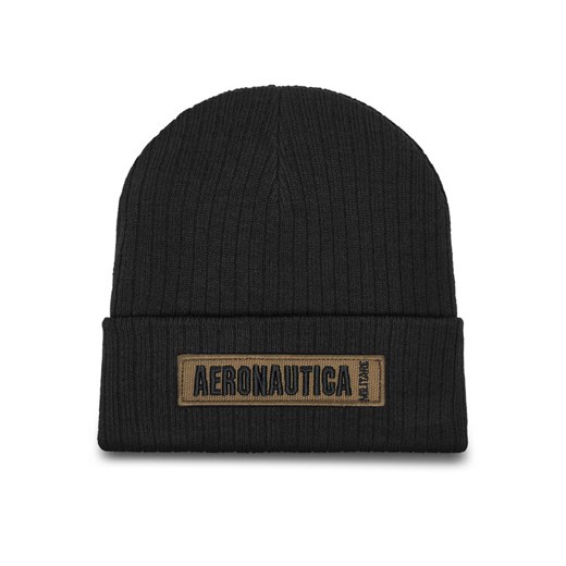 Czapka Aeronautica Militare 252CU0081UL00449 Czarny ze sklepu eobuwie.pl w kategorii Czapki zimowe męskie - zdjęcie 185488793