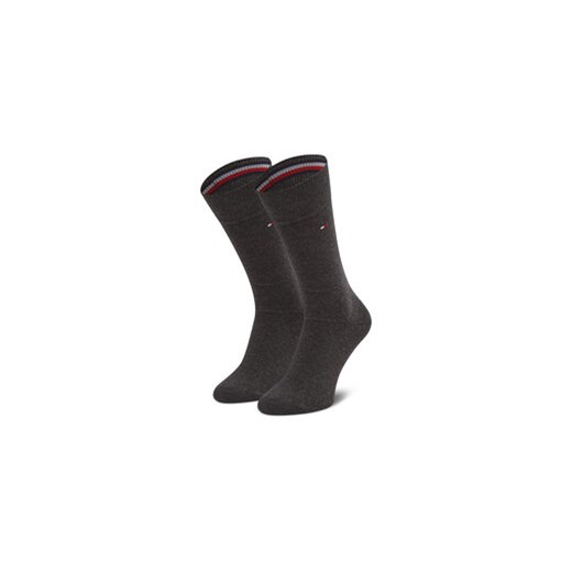 Zestaw 2 par wysokich skarpet męskich Tommy Hilfiger 100001496 Szary Tommy Hilfiger 39_42 eobuwie.pl