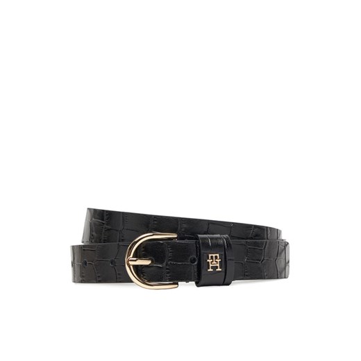 Tommy Hilfiger Pasek Damski Essential Effortless 2.5 Croc Go AW0AW17755 Czarny ze sklepu MODIVO w kategorii Paski damskie - zdjęcie 185490173