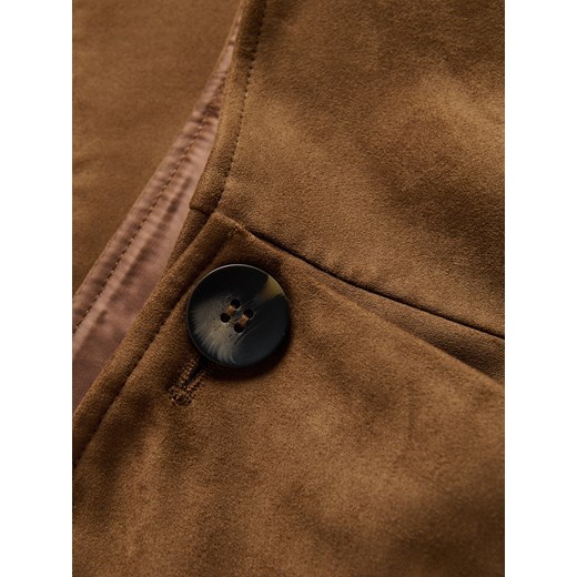Reserved - Spódnica mini z imitacji zamszu - brązowy Reserved XL Reserved