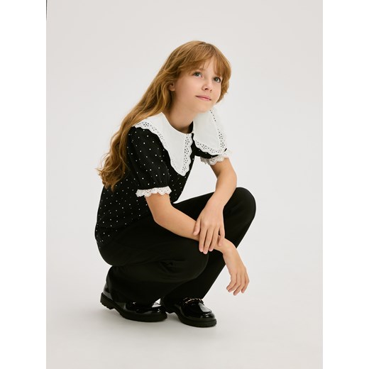 Reserved - Bluzka z ozdobnym kołnierzykiem - wielobarwny Reserved 122 (6-7 lat) Reserved