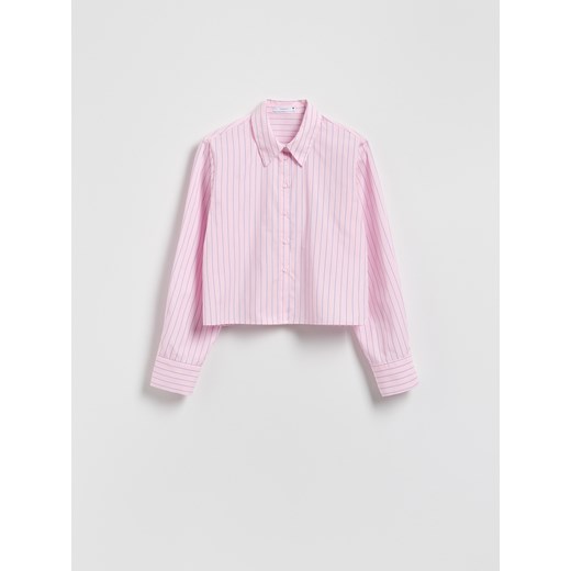 Reserved - Krótka koszula w paski - pastelowy róż Reserved M Reserved