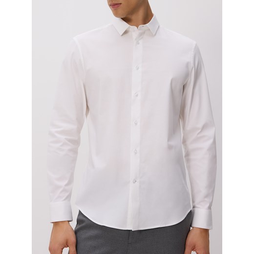 Reserved - Bawełniana koszula slim fit - biały ze sklepu Reserved w kategorii Koszule męskie - zdjęcie 185492233