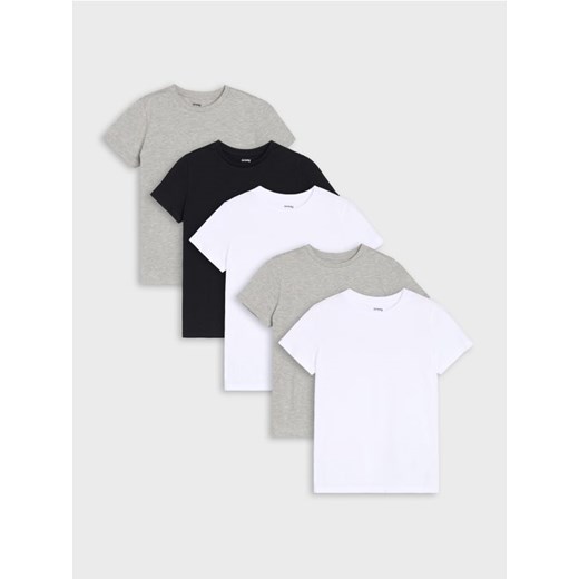 Sinsay - Koszulki basic 5 pack - wielobarwny ze sklepu Sinsay w kategorii T-shirty chłopięce - zdjęcie 185494103