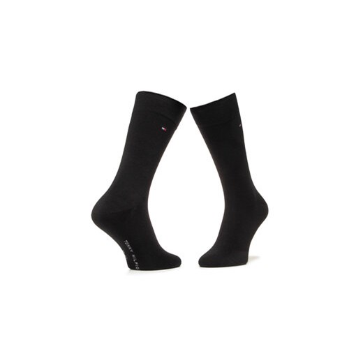 Zestaw 2 par wysokich skarpet męskich Tommy Hilfiger 100001496 Czarny Tommy Hilfiger 43_46 eobuwie.pl