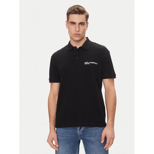 Karl Lagerfeld Jeans Polo A2M17094 Czarny Regular Fit ze sklepu MODIVO w kategorii T-shirty męskie - zdjęcie 185494831