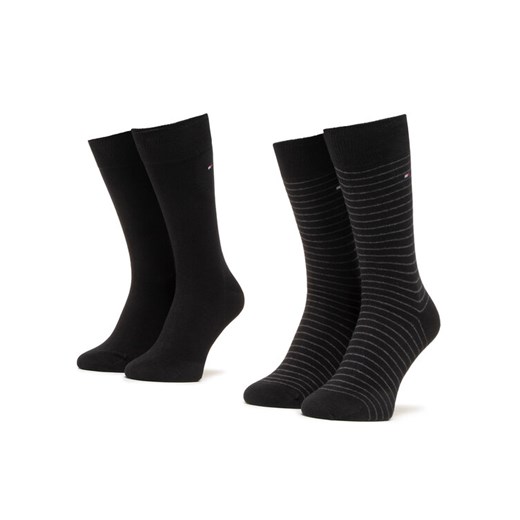 Tommy Hilfiger Zestaw 2 par wysokich skarpet męskich 100001496 Czarny ze sklepu MODIVO w kategorii Skarpetki męskie - zdjęcie 185494851