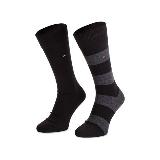 Tommy Hilfiger Zestaw 2 par wysokich skarpet unisex 342021001 Czarny ze sklepu MODIVO w kategorii Skarpetki męskie - zdjęcie 185494854