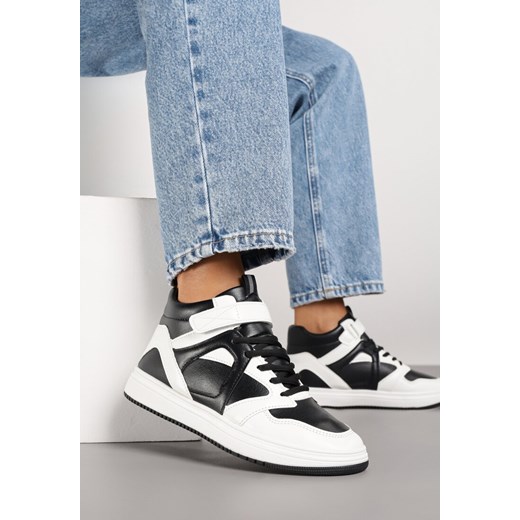 Czarno-Białe Sneakersy z Wysoką Cholewką Ylattia ze sklepu renee.pl w kategorii Buty sportowe damskie - zdjęcie 185499373