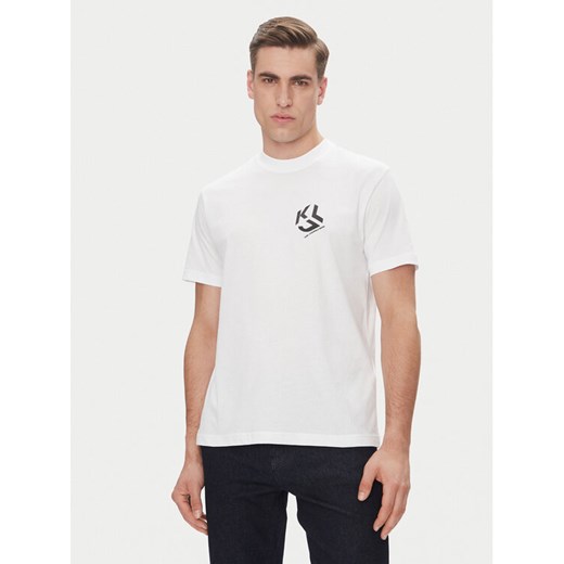 Karl Lagerfeld Jeans T-Shirt A2M17072 Biały Regular Fit ze sklepu MODIVO w kategorii T-shirty męskie - zdjęcie 185499594