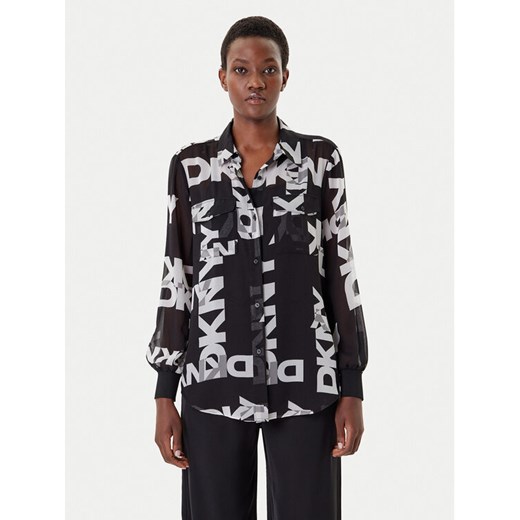 DKNY Koszula P4RA6FXZ Czarny Regular Fit ze sklepu MODIVO w kategorii Koszule damskie - zdjęcie 185499601