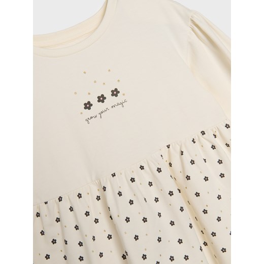 Sinsay - Sukienka w kwiaty - kremowy Sinsay 122 (6-7 l) Sinsay