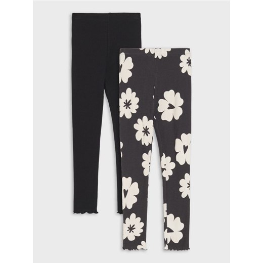 Sinsay - Prążkowane legginsy 2 pack - wielobarwny ze sklepu Sinsay w kategorii Spodnie dziewczęce - zdjęcie 185501100