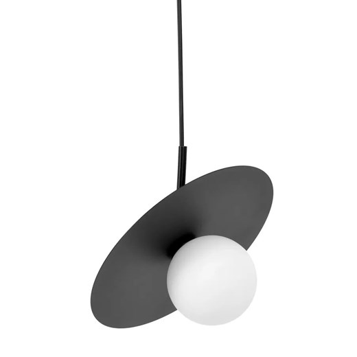 Duża lampa z okrągłym kloszem biało-czarna W4-D11 ze sklepu Edinos.pl w kategorii Lampy wiszące - zdjęcie 185501131