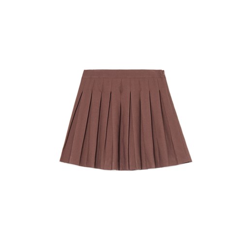 Cropp - Brązowa plisowana spódnica mini - brązowy - id: 378FL-88X - marki Cropp - 185502001 Cropp - Brązowa plisowana spódnica mini - brązowy ze sklepu Cropp w kategorii Spódnice - zdjęcie 185502001