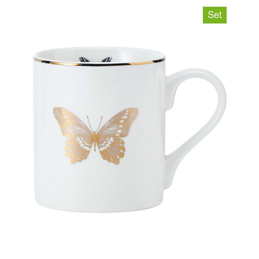 Mikasa Kubki (2 szt.) &quot;Butterfly&quot; w kolorze złoto-białym - 280 ml ze sklepu Limango Polska w kategorii Naczynia - zdjęcie 185502923