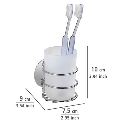 Wenko Kubek łazienkowy w kolorze srebrno-białym - 7,5 x 10 x 9 cm Wenko onesize okazja Limango Polska