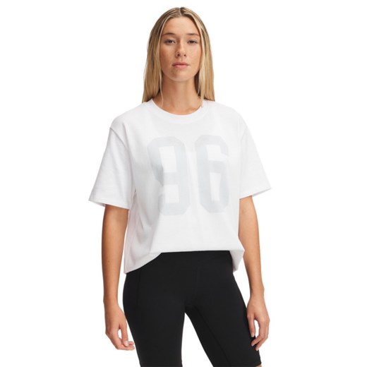 Damski t-shirt z nadrukiem Under Armour UA HWT OS 96 SS - biały ze sklepu Sportstylestory.com w kategorii Bluzki damskie - zdjęcie 185504092