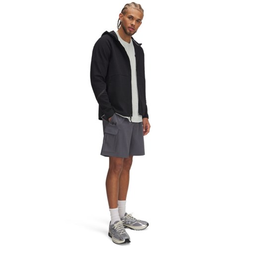 Męskie spodenki cargo Under Armour UA Vibe Woven Cargo Short - szare ze sklepu Sportstylestory.com w kategorii Spodenki męskie - zdjęcie 185504430