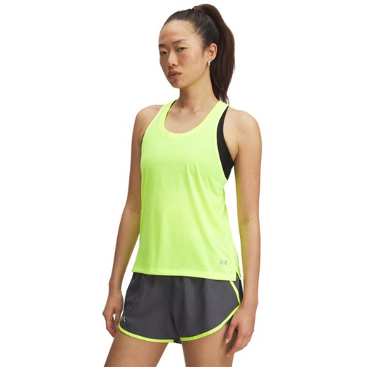 Damski top do biegania Under Armour UA Streaker Singlet - żółty ze sklepu Sportstylestory.com w kategorii Bluzki damskie - zdjęcie 185504483