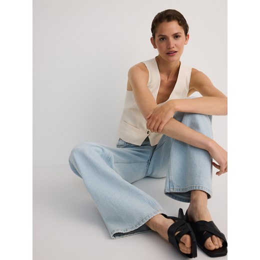 Reserved - Jeansy wide leg - niebieski Reserved 44 Reserved wyprzedaż